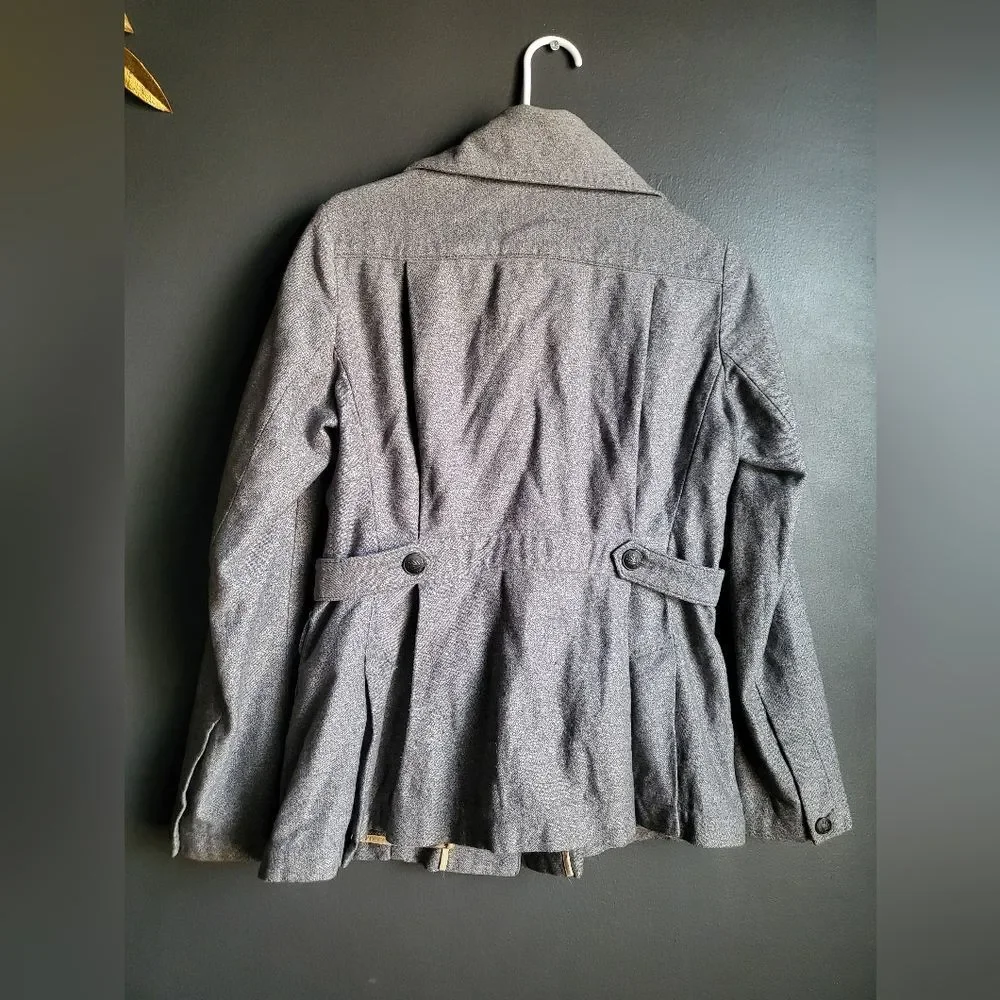 Vintage Rag & Bone Gray Black Utility Military Jacket Sz 8 Cotton